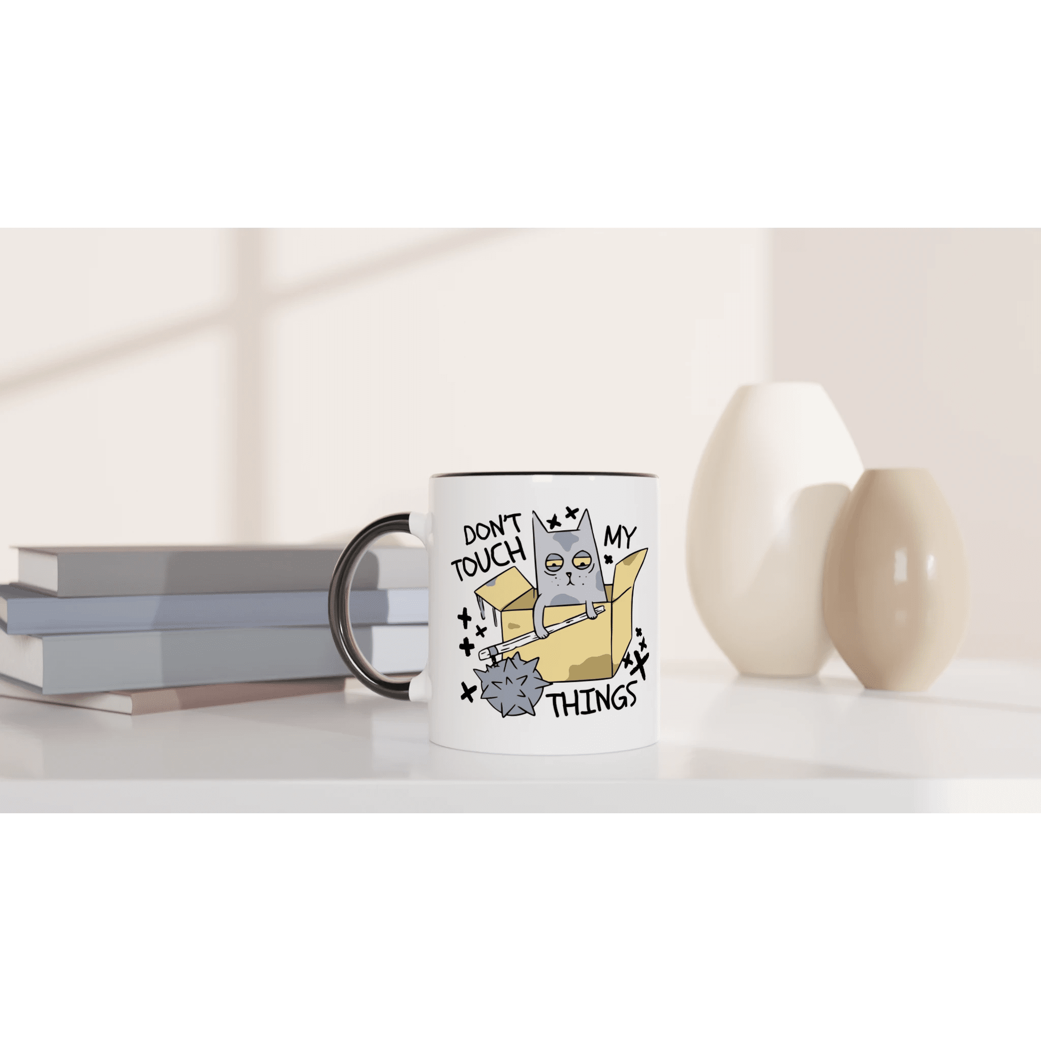 Don't Touch My Things | Lustige Katzen Tasse & Cartoon Haustier Design – Keramiktasse for everyday use | AZIKX