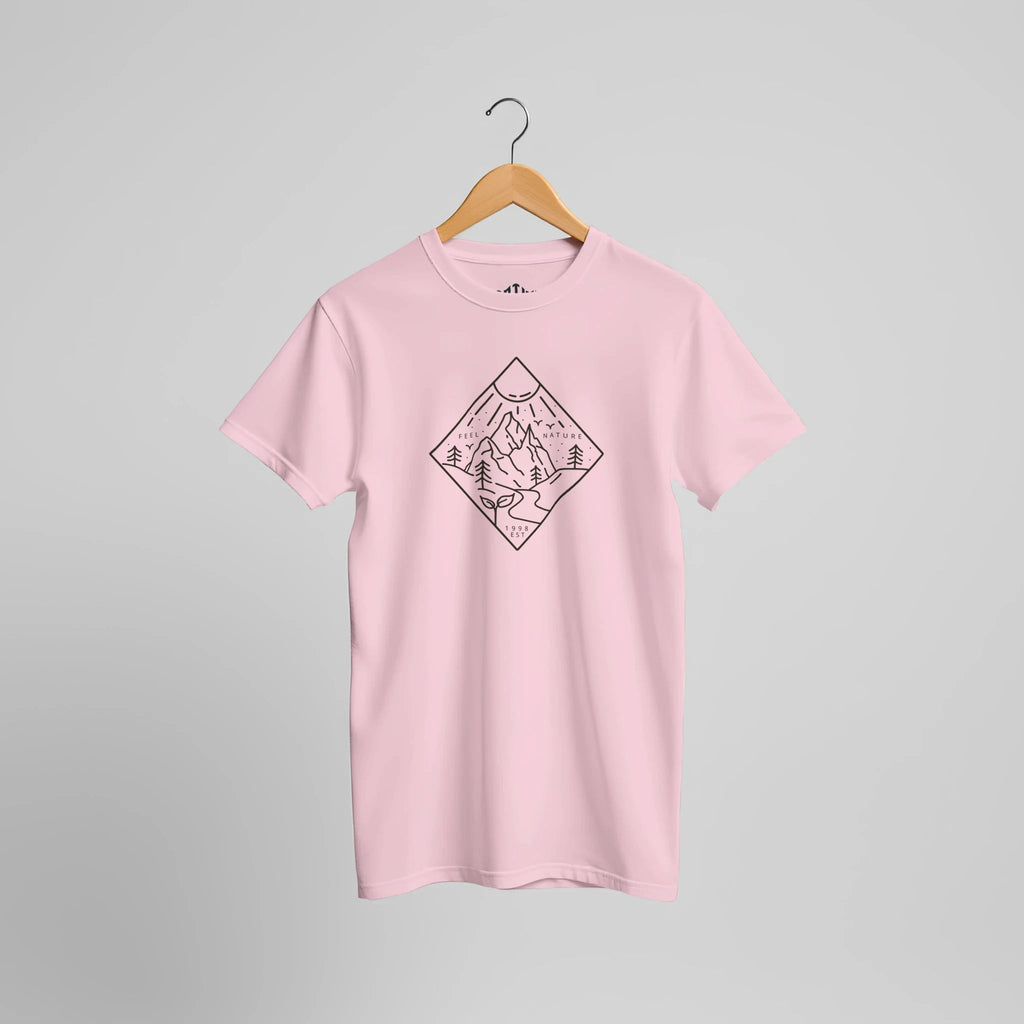 Feel Nature Berglandschaft T-Shirt | Minimalistisches Outdoor Abenteuer Design – T-Shirt for everyday use | AZIKX