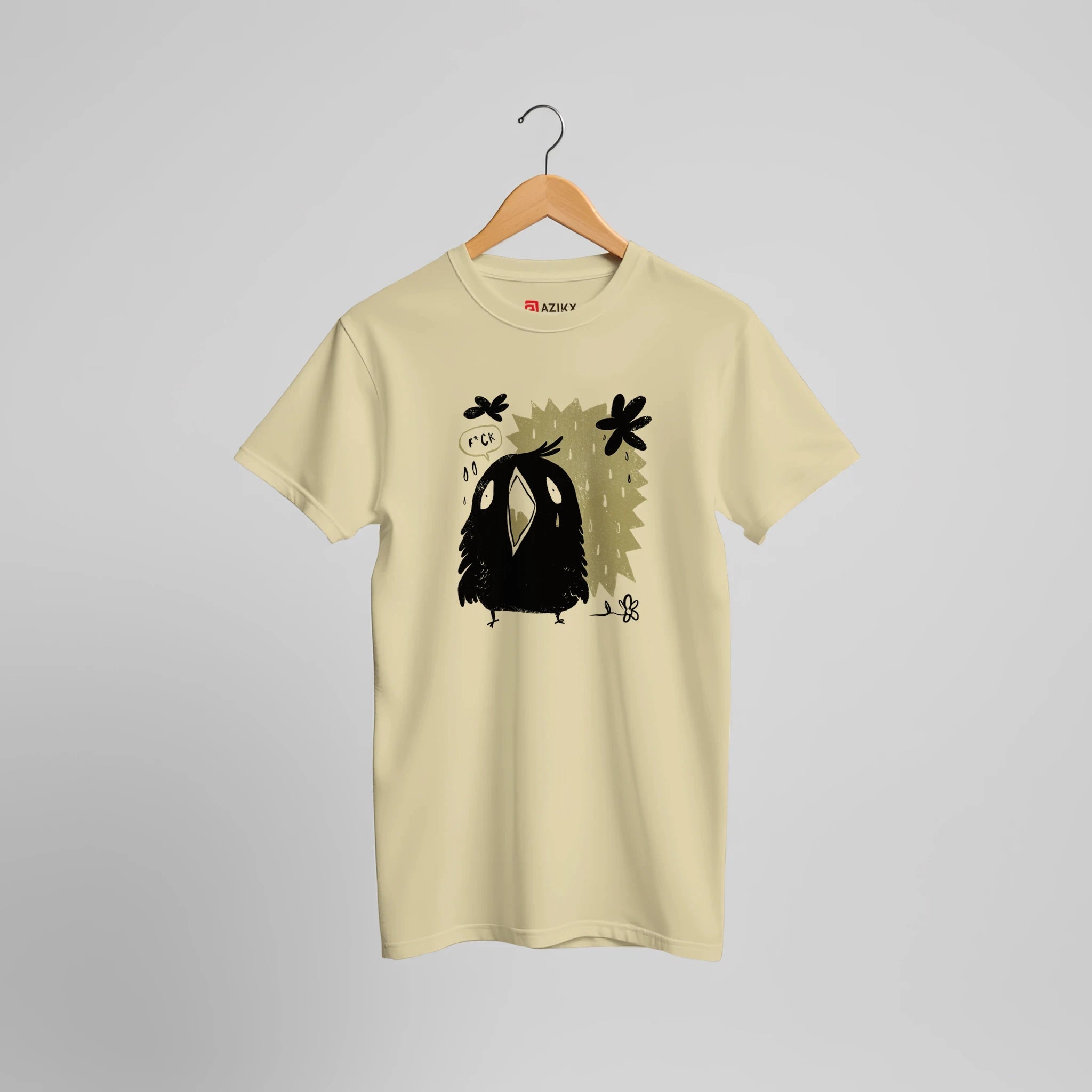 Frecher Raben Cartoon T-Shirt | Lustiges Vogel Illustration Design – T-Shirt for everyday use | AZIKX