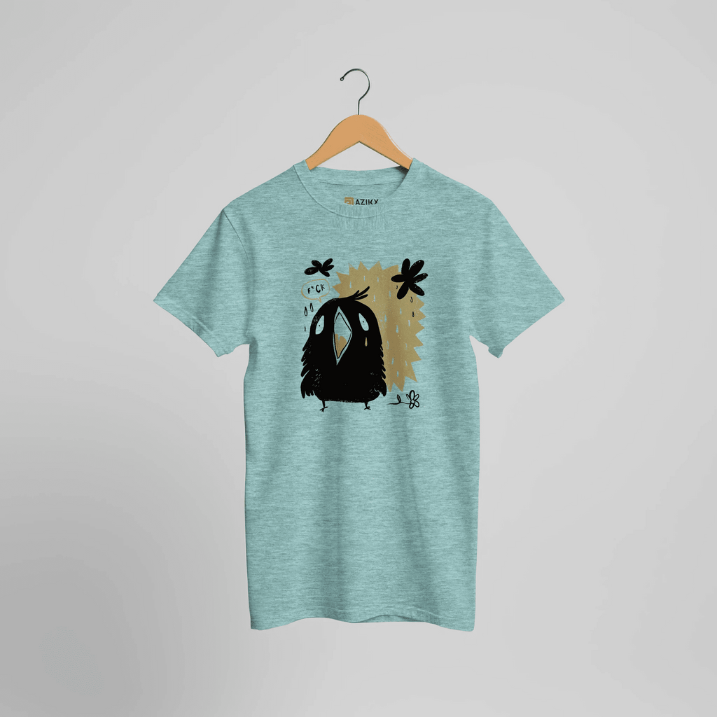 Frecher Raben Cartoon T-Shirt | Lustiges Vogel Illustration Design – T-Shirt for everyday use | AZIKX