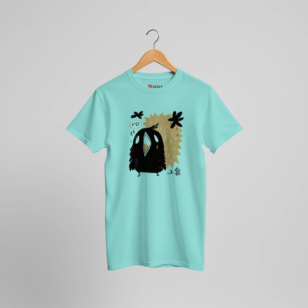 Frecher Raben Cartoon T-Shirt | Lustiges Vogel Illustration Design – T-Shirt for everyday use | AZIKX