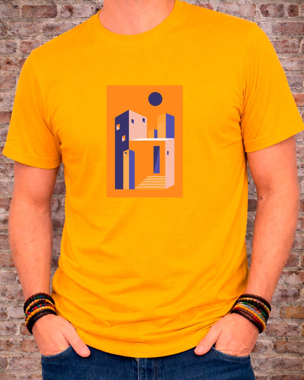 Geometric City T-Shirt | Minimalist Architecture Design – Print Material for everyday use | AZIKX.STORE