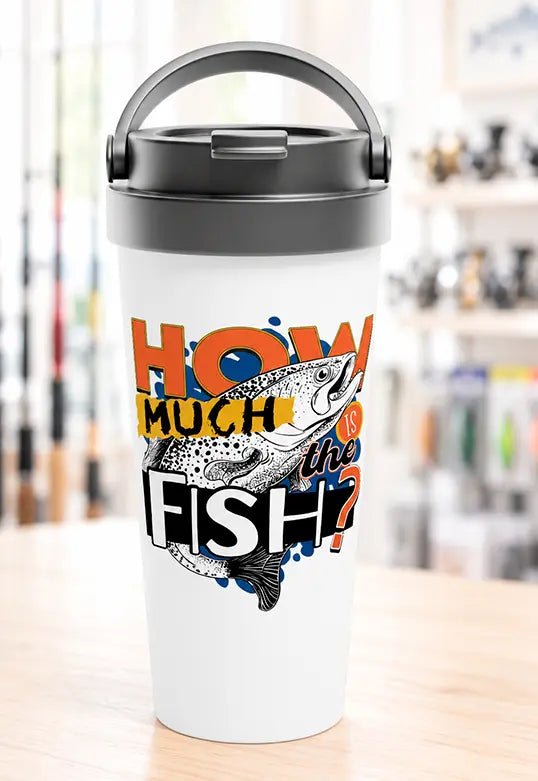 How Much Is The Fish? Anglerbecher | Retro Thermobecher mit Fischmotiv – Thermobecher for everyday use | AZIKX