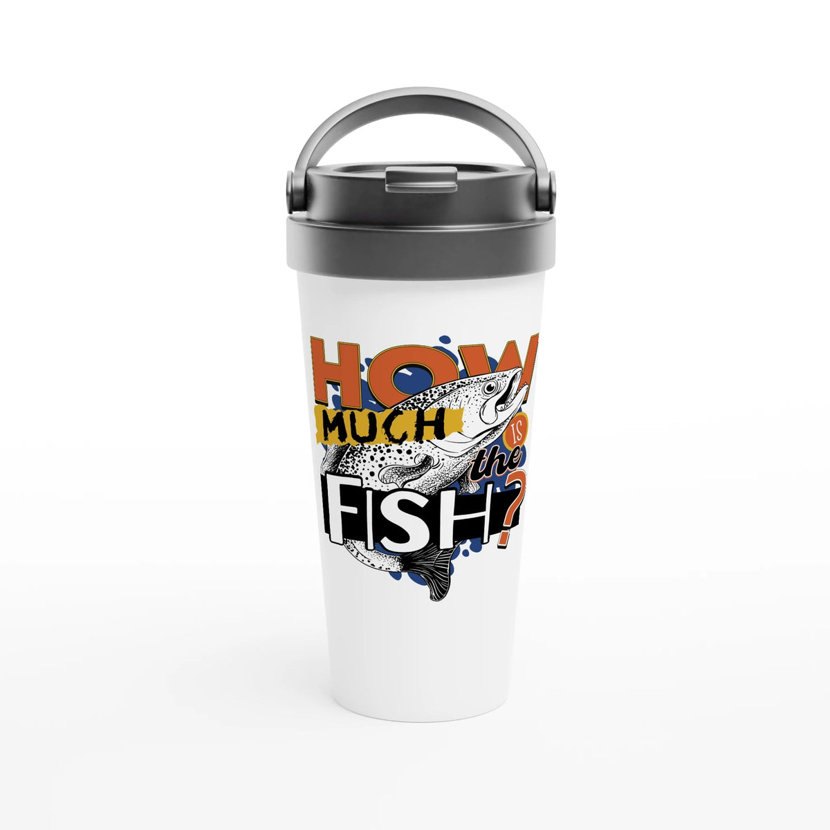 How Much Is The Fish? Anglerbecher | Retro Thermobecher mit Fischmotiv – Thermobecher for everyday use | AZIKX