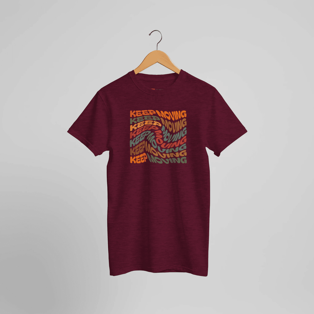 Keep Moving Motivations Grafik T-Shirt | Positive Typografie Statement Tee – Print Material for everyday use | azikx.store