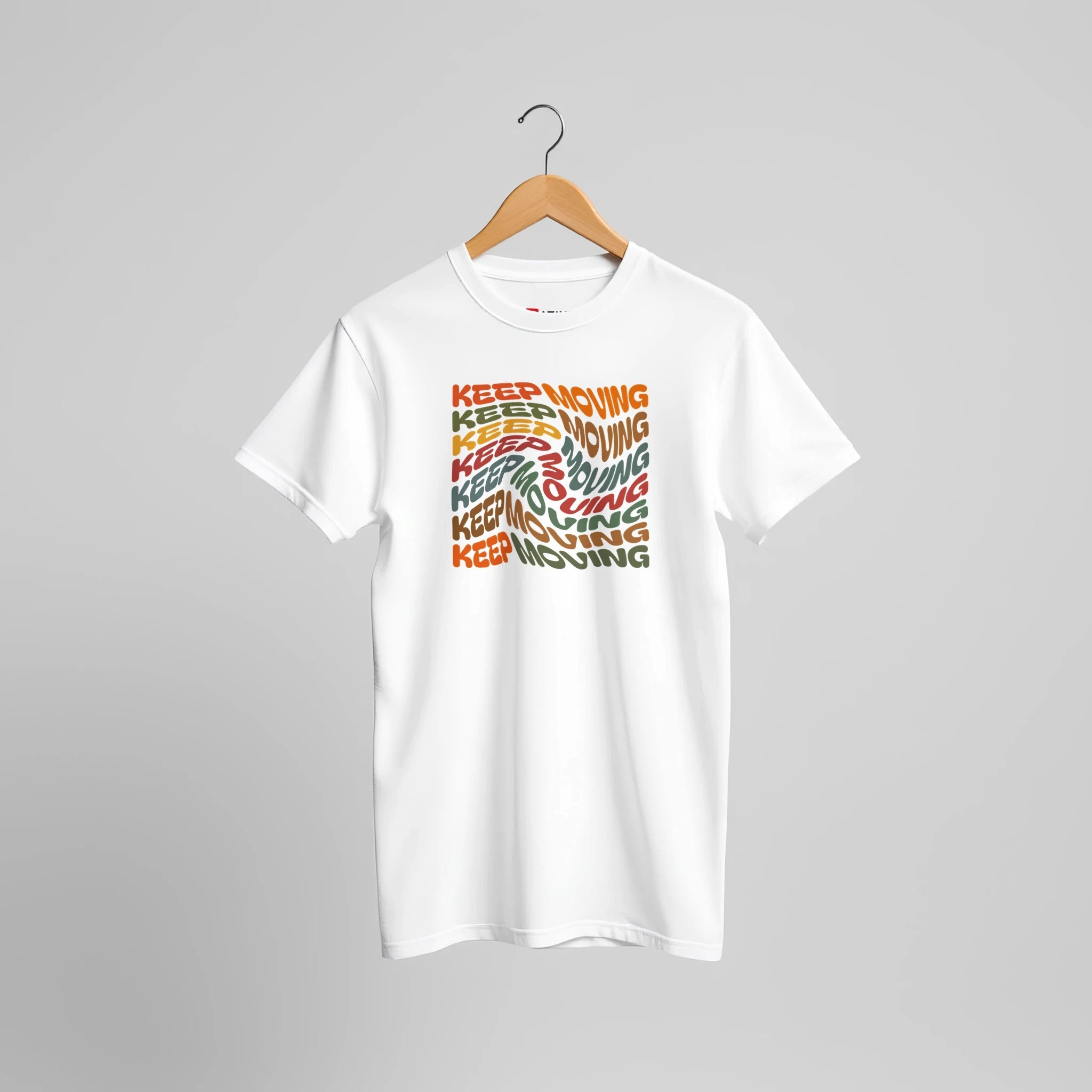 Keep Moving Motivations Grafik T-Shirt | Positive Typografie Statement Tee – Print Material for everyday use | azikx.store
