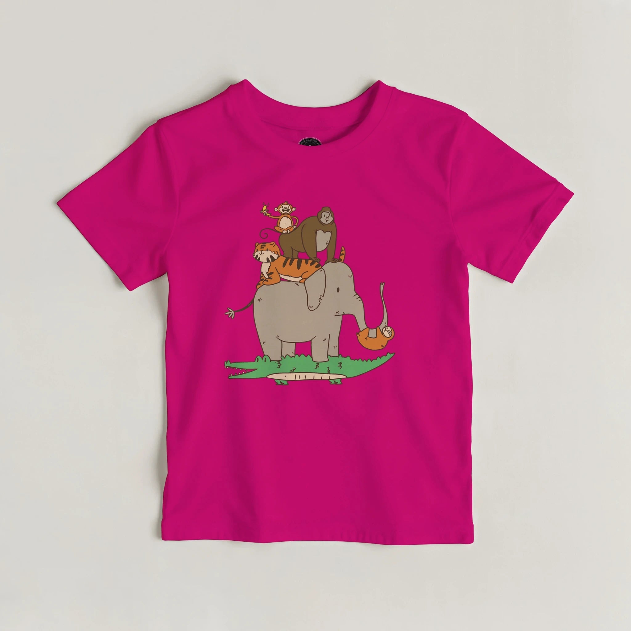 Lustiges Safari Tiere Kinder T-Shirt | Niedliche Tierpyramide – T-Shirt for everyday use | AZIKX