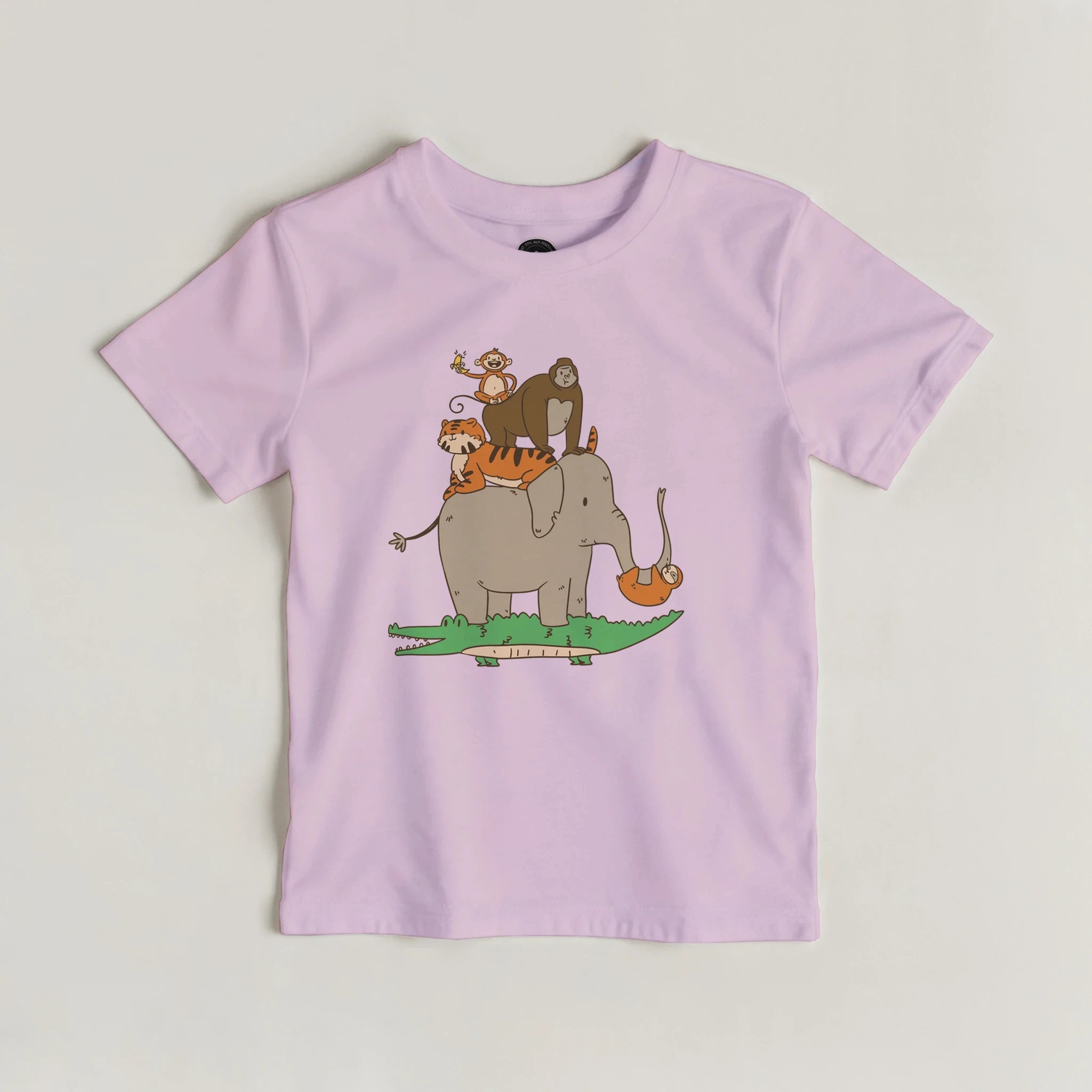 Lustiges Safari Tiere Kinder T-Shirt | Niedliche Tierpyramide – T-Shirt for everyday use | AZIKX