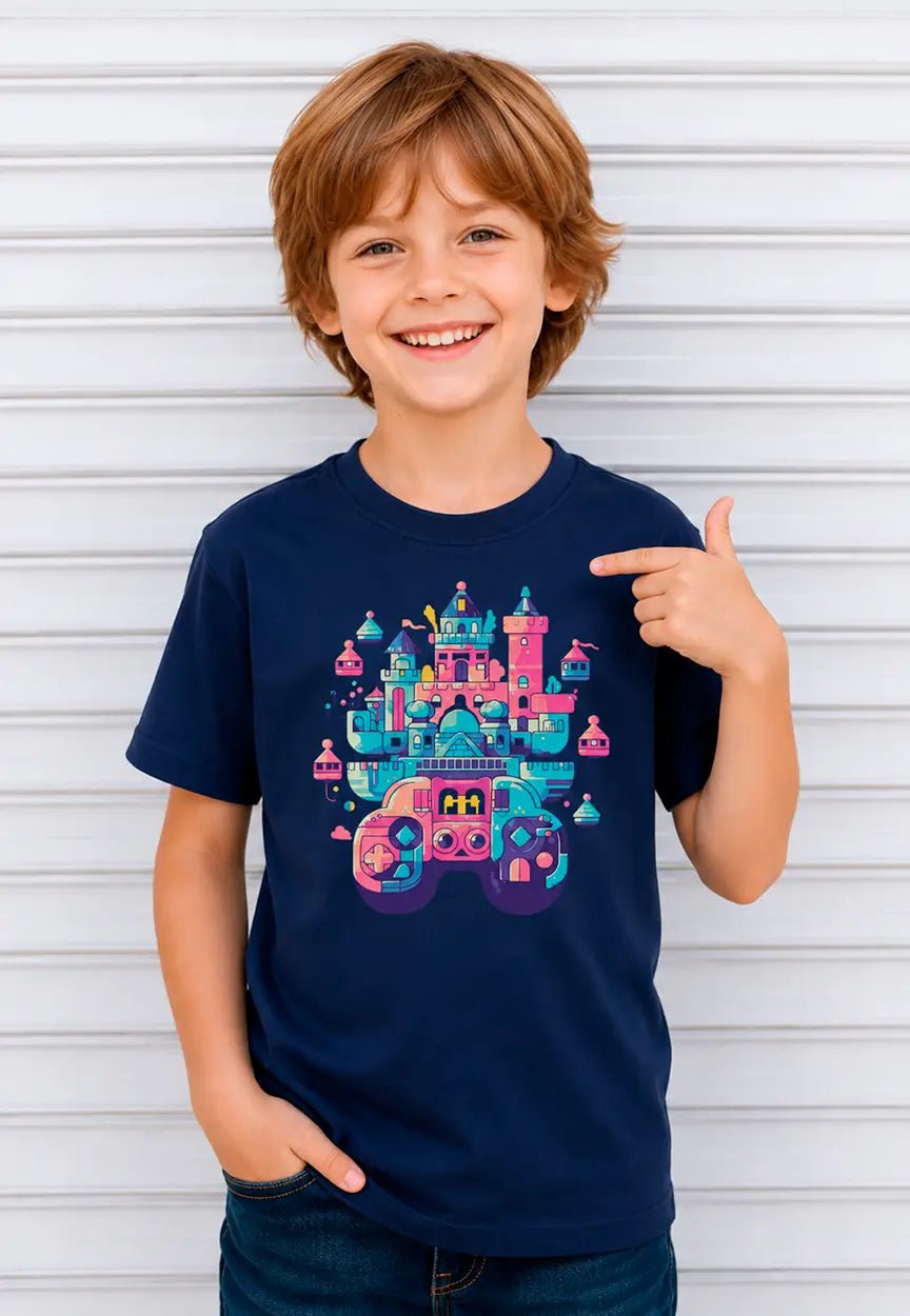 Magisches Schloss Kinder T-Shirt | Fantasie Spielkonsole – T-Shirt for everyday use | AZIKX