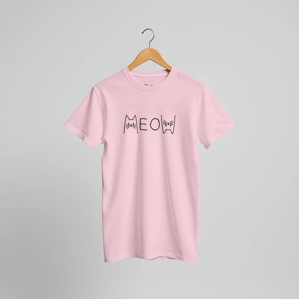 Meow Katzen T-Shirt | Süßes Minimalistisches Katzen Gesicht Design – T-Shirt for everyday use | AZIKX