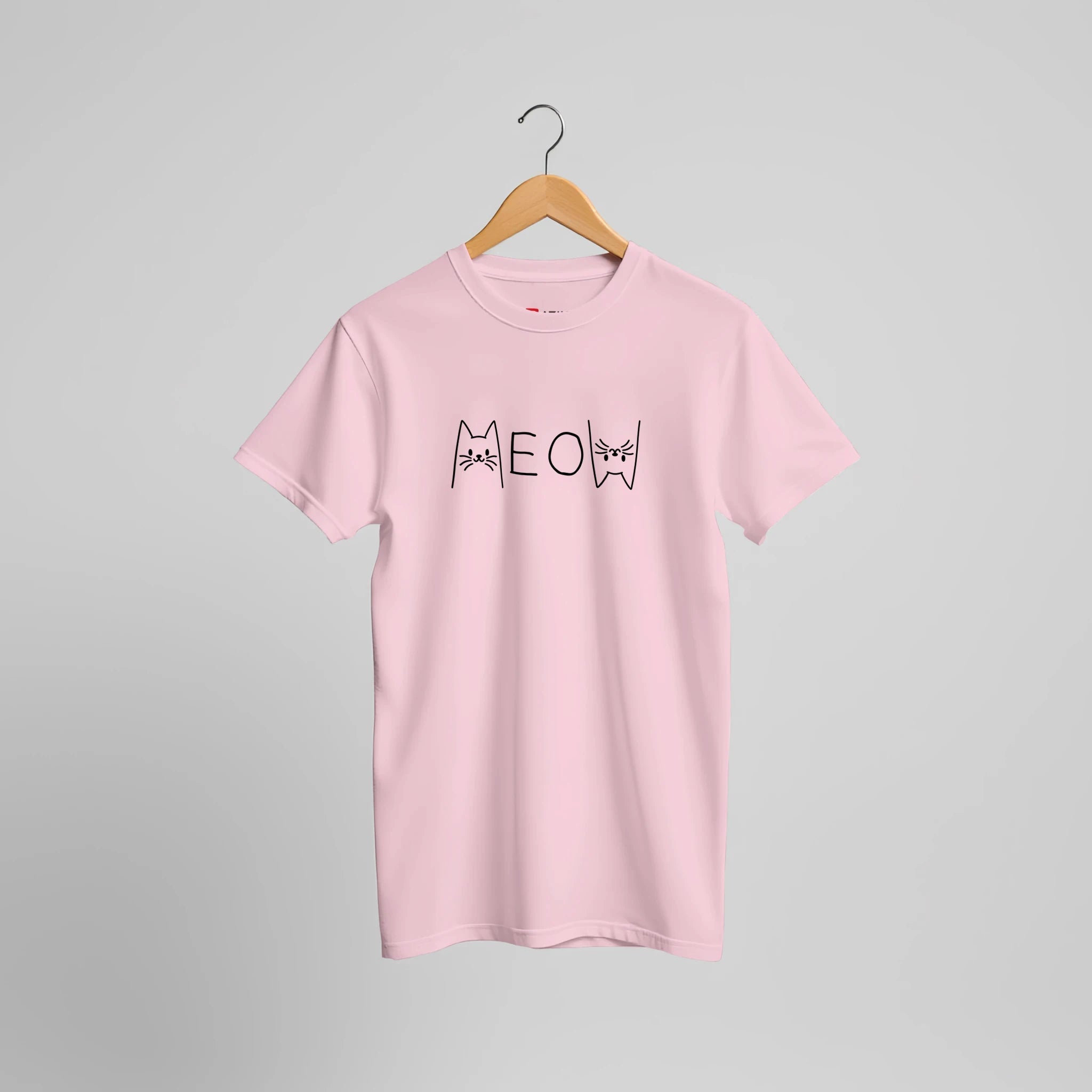 Meow Katzen T-Shirt | Süßes Minimalistisches Katzen Gesicht Design – T-Shirt for everyday use | AZIKX