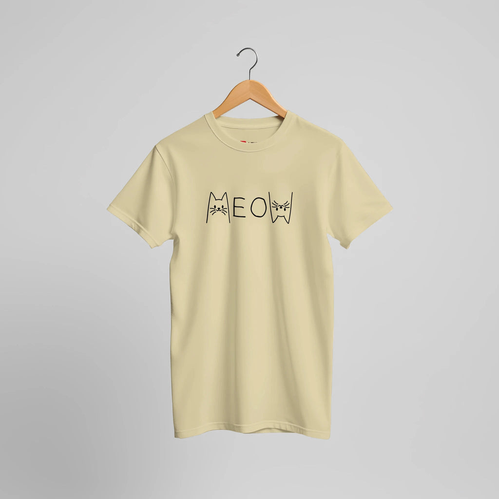Meow Katzen T-Shirt | Süßes Minimalistisches Katzen Gesicht Design – T-Shirt for everyday use | AZIKX