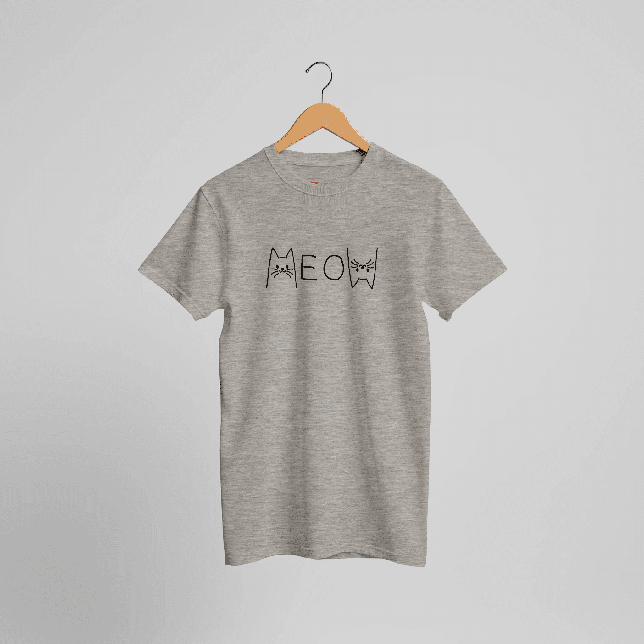 Meow Katzen T-Shirt | Süßes Minimalistisches Katzen Gesicht Design – T-Shirt for everyday use | AZIKX