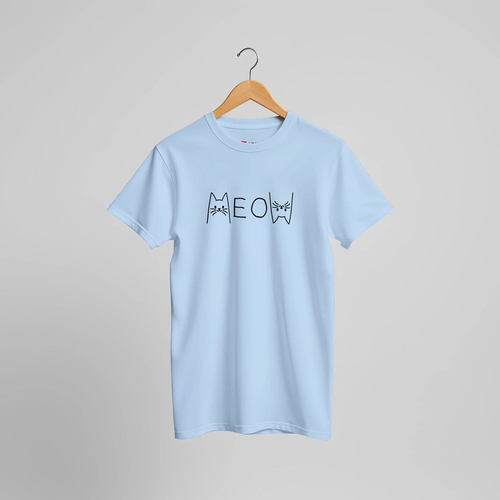 Meow Katzen T-Shirt | Süßes Minimalistisches Katzen Gesicht Design – T-Shirt for everyday use | AZIKX