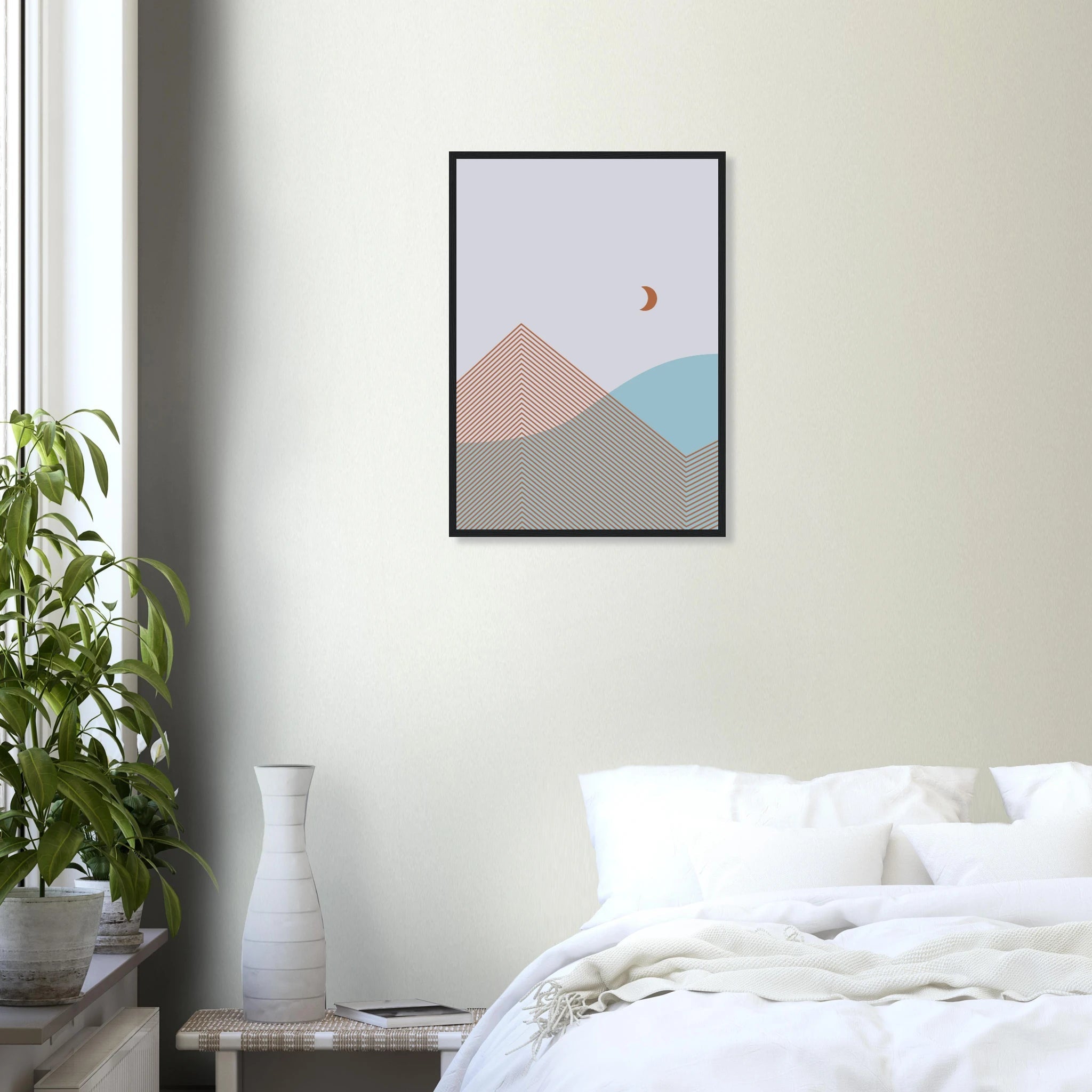 Minimal Geometric Poster | Modern Abstract Mountains Wall Art – Print Material for everyday use | AZIKX.STORE