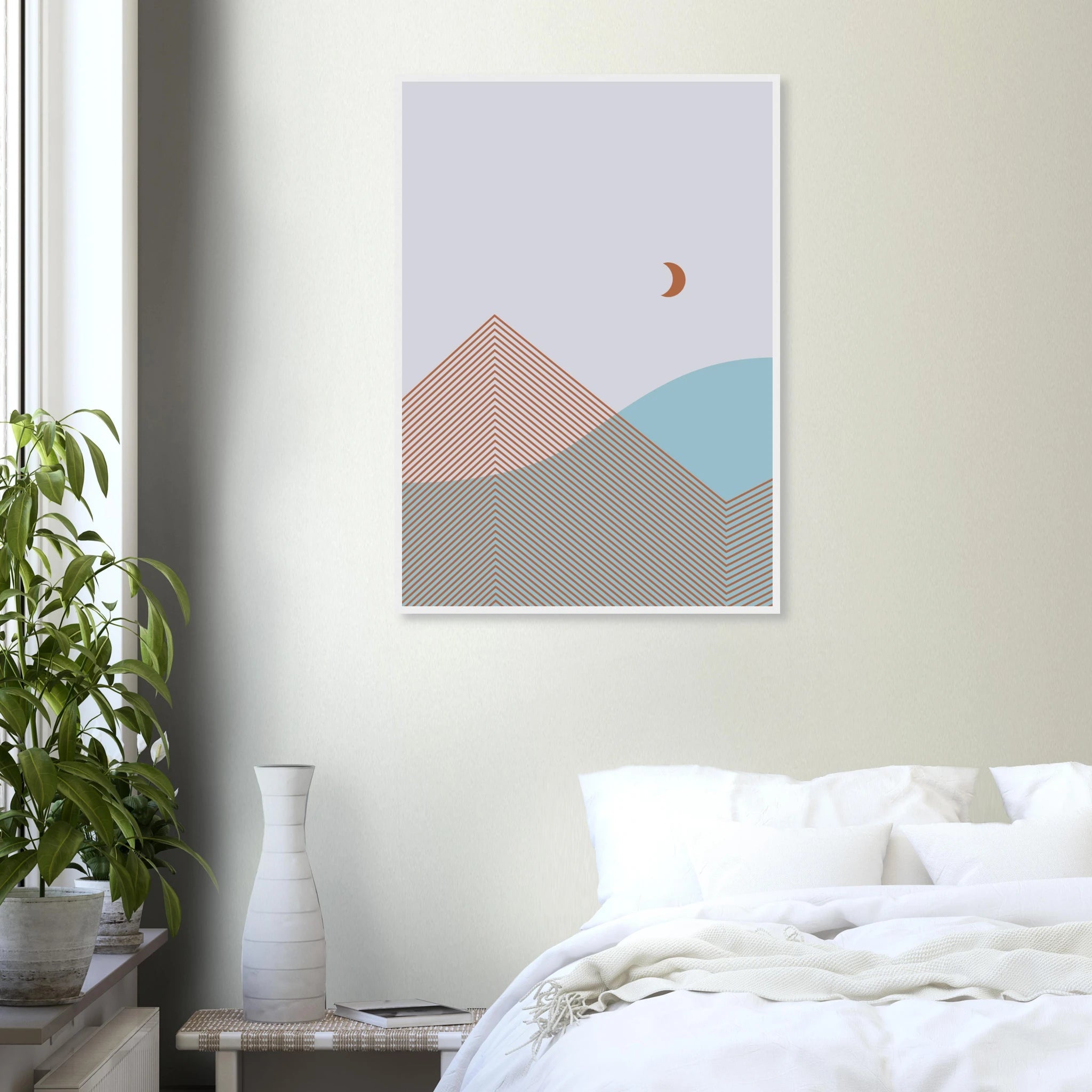 Minimal Geometric Poster | Modern Abstract Mountains Wall Art – Print Material for everyday use | AZIKX.STORE