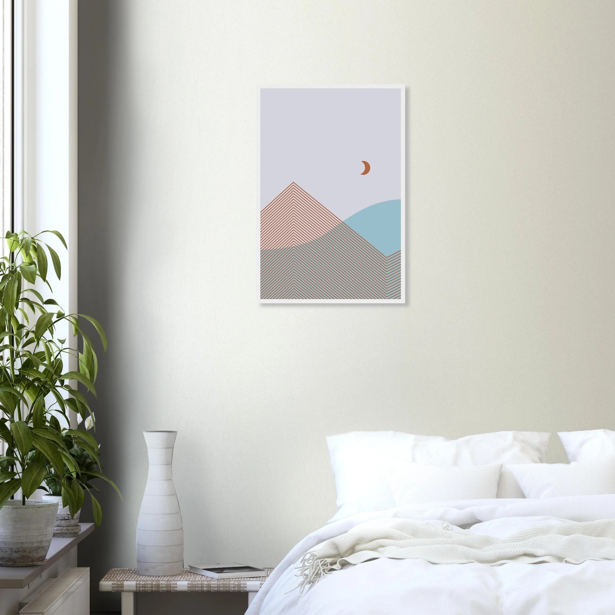 Minimal Geometric Poster | Modern Abstract Mountains Wall Art – Print Material for everyday use | AZIKX.STORE