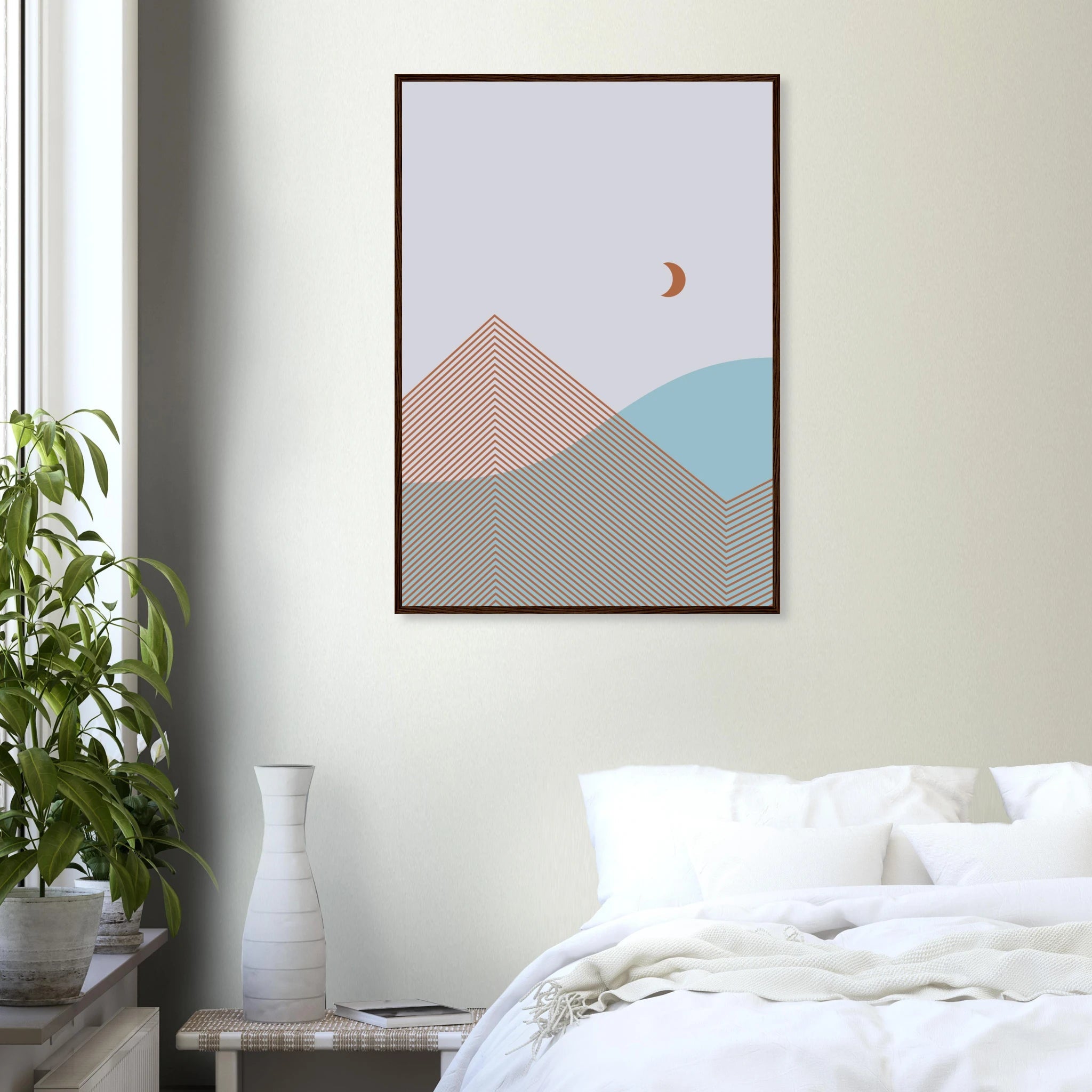 Minimal Geometric Poster | Modern Abstract Mountains Wall Art – Print Material for everyday use | AZIKX.STORE