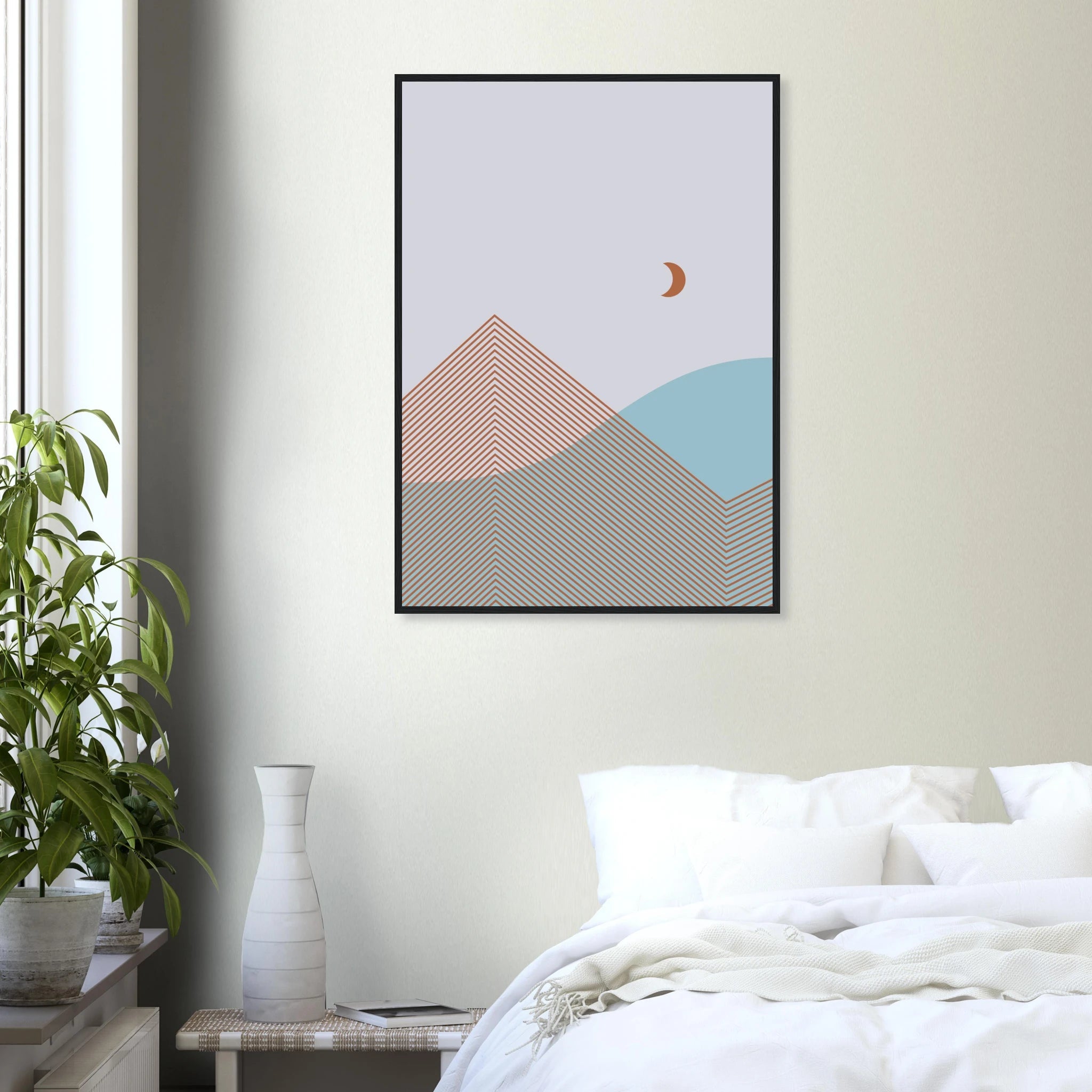 Minimal Geometric Poster | Modern Abstract Mountains Wall Art – Print Material for everyday use | AZIKX.STORE