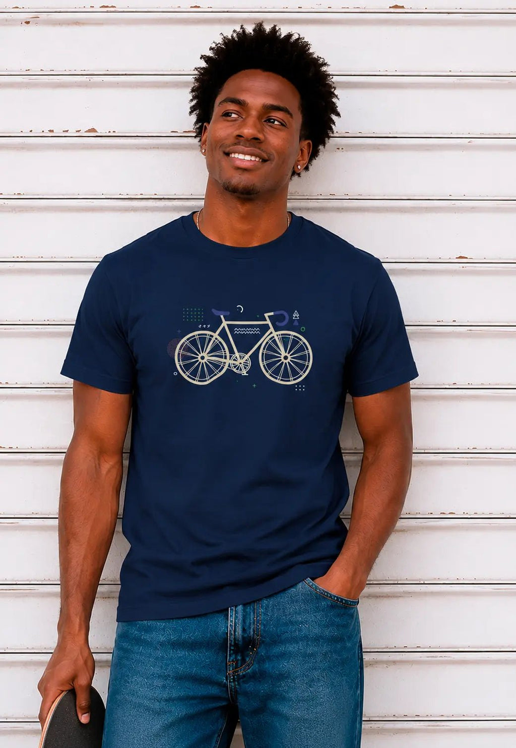 Minimalistisches Fahrrad T-Shirt | Modernes Rennrad Design für Fahrradfans & Radfahrer – Print Material for everyday use | AZIKX