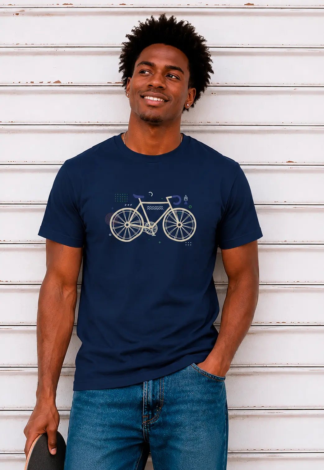 Minimalistisches Fahrrad T-Shirt | Modernes Rennrad Design für Fahrradfans & Radfahrer – Print Material for everyday use | AZIKX