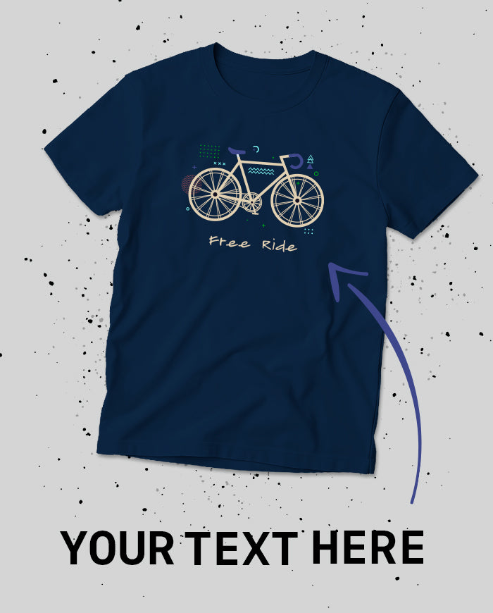 Custom Free Ride Bicycle T-Shirt | Personalized Cycling Tee with Your Text