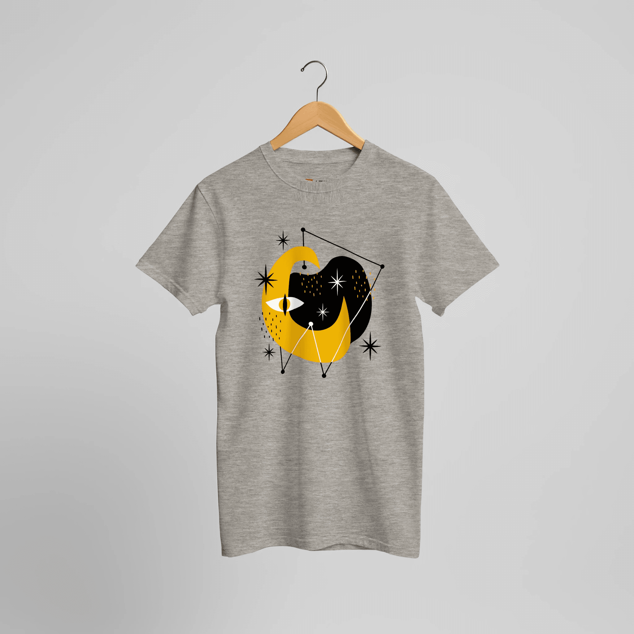 Mystische Mondvision T-Shirt | Abstraktes Mond Kunst Design Streetwear – T-Shirt for everyday use | AZIKX