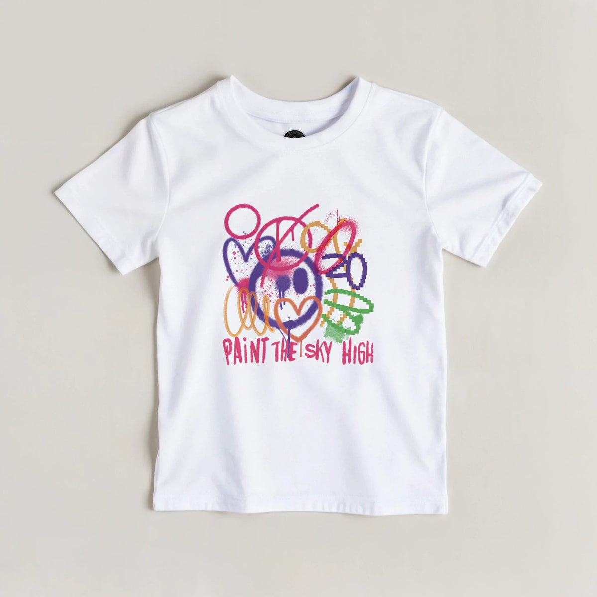 Paint the Sky High Kinder T-Shirt | Buntes Graffiti Design | AZIKX