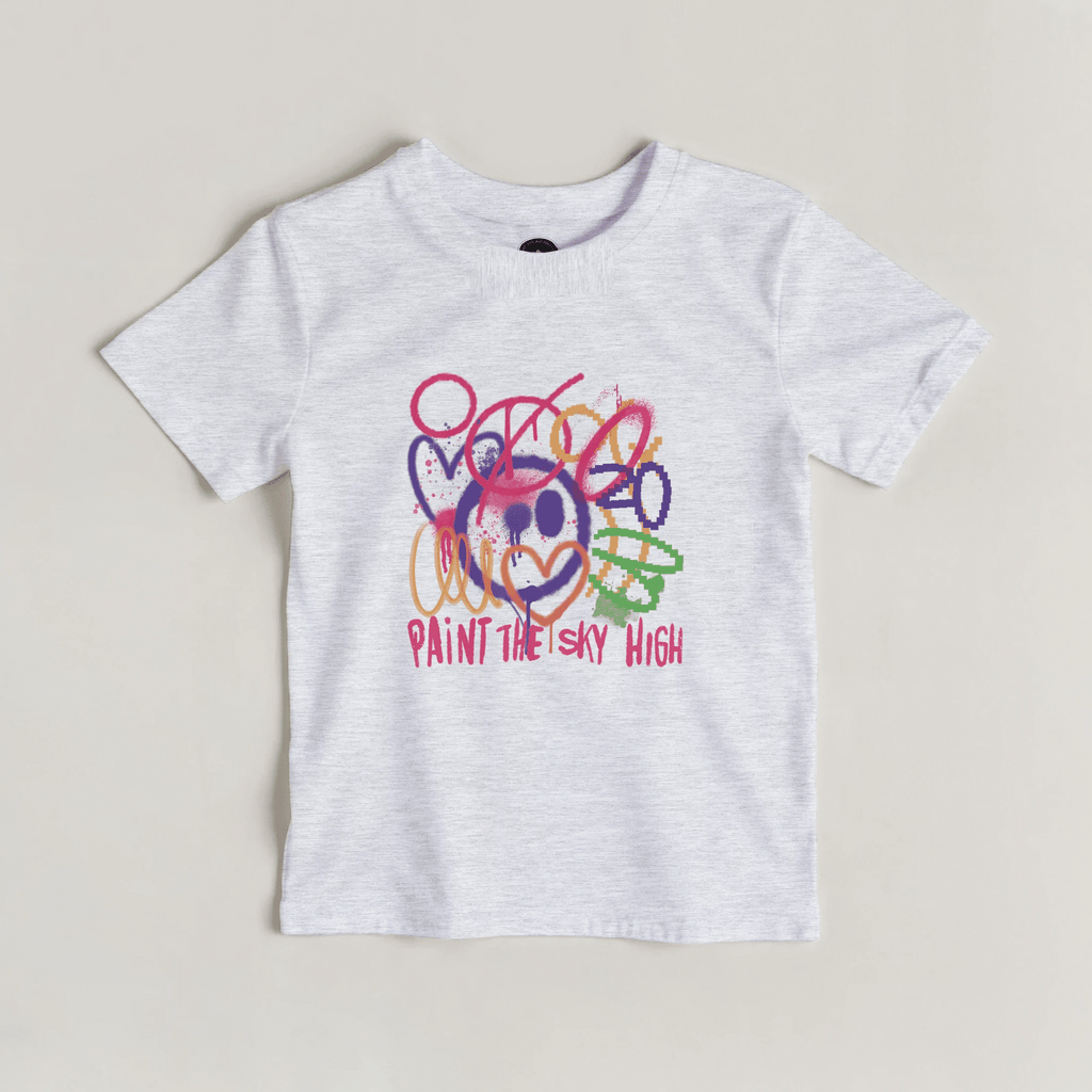 Paint the Sky High Kinder T-Shirt | Buntes Graffiti Design | AZIKX