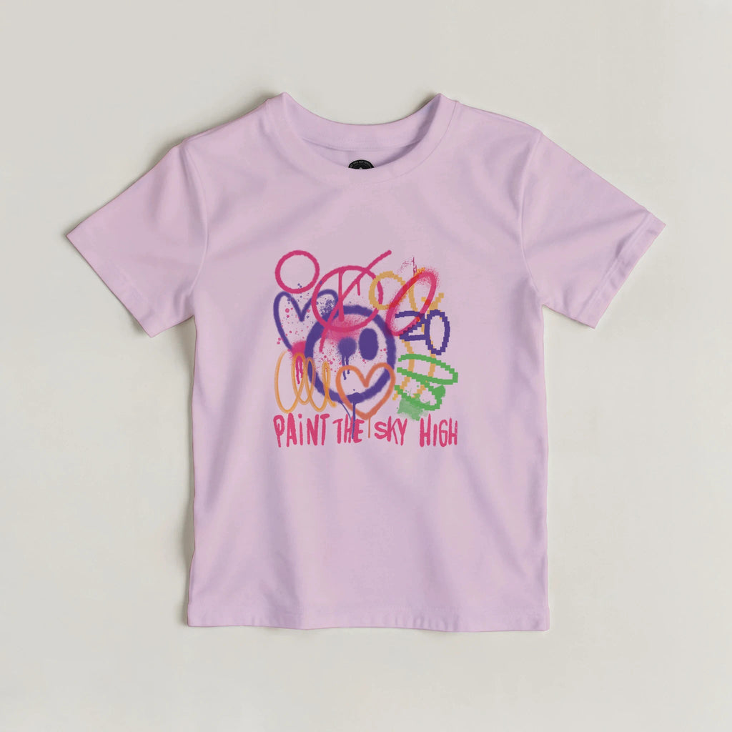 Paint the Sky High Kinder T-Shirt | Buntes Graffiti Design | AZIKX