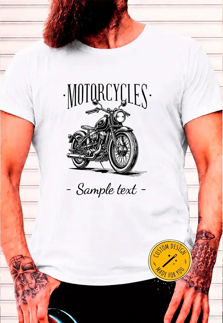 Personalisierbares Motorrad Vintage T-Shirt | Individueller Biker Textdruck – T-Shirt for everyday use | AZIKX