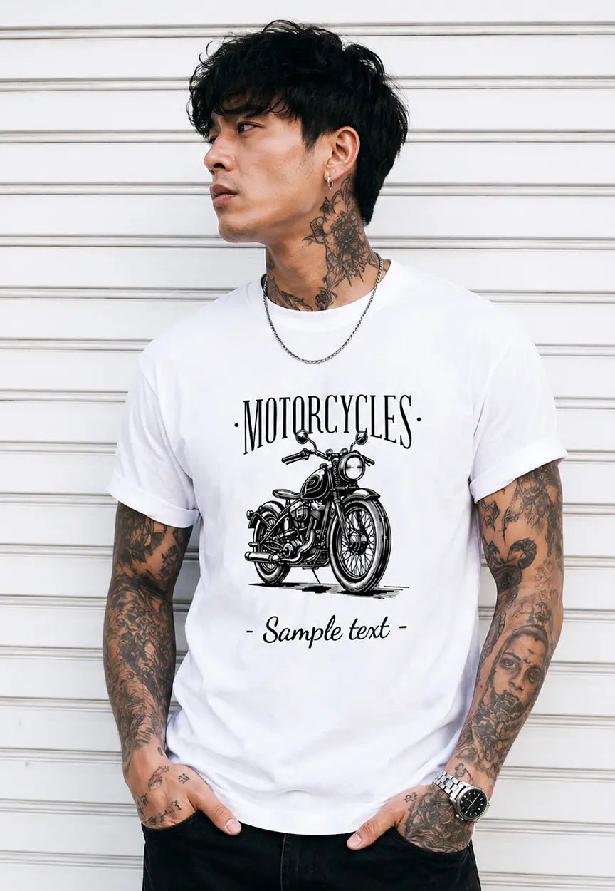 Personalisierbares Motorrad Vintage T-Shirt | Individueller Biker Textdruck – T-Shirt for everyday use | AZIKX