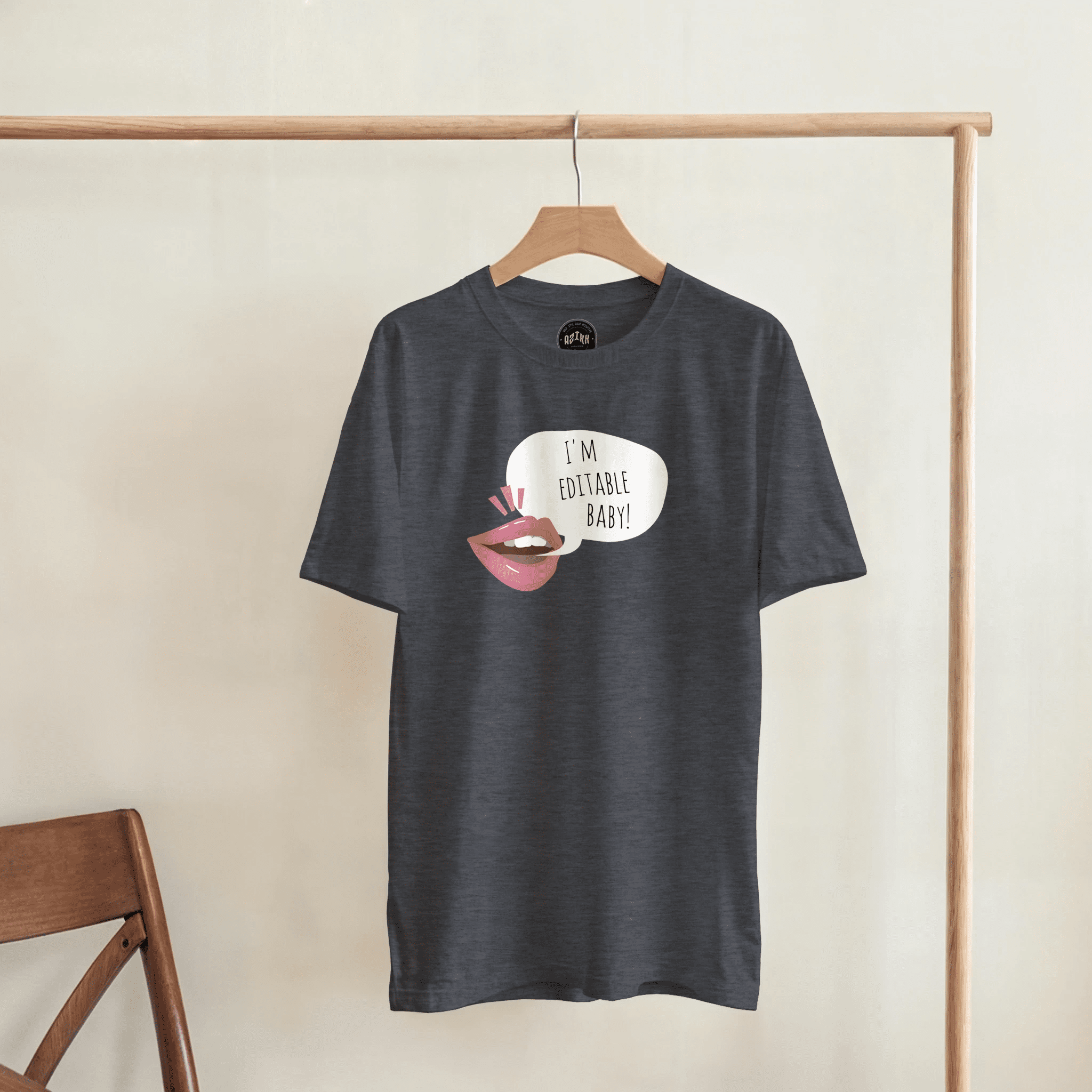 Personalisierbares Statement T-Shirt | Eigener Text Sprechblase Lippen Motiv Geschenkidee – T-Shirt for everyday use | AZIKX