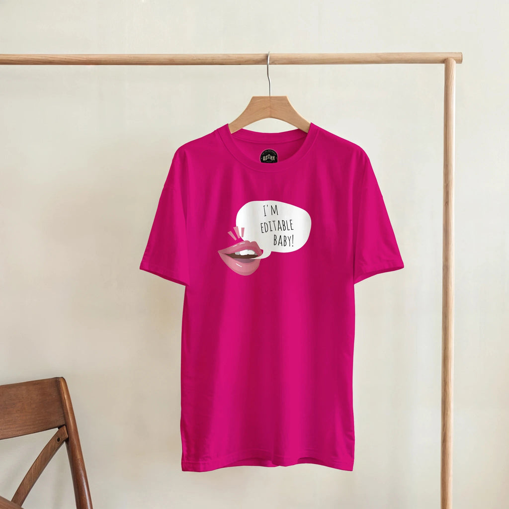 Personalisierbares Statement T-Shirt | Eigener Text Sprechblase Lippen Motiv Geschenkidee – T-Shirt for everyday use | AZIKX