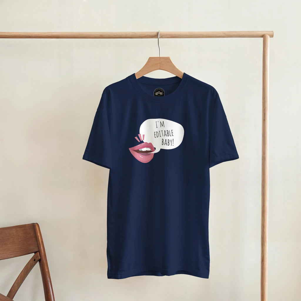 Personalisierbares Statement T-Shirt | Eigener Text Sprechblase Lippen Motiv Geschenkidee – T-Shirt for everyday use | AZIKX