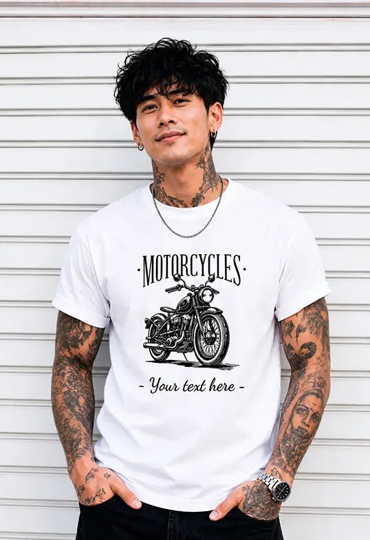 Personalisiertes Motorrad T-Shirt | Retro-Motiv mit individuellem Text | AZIKX