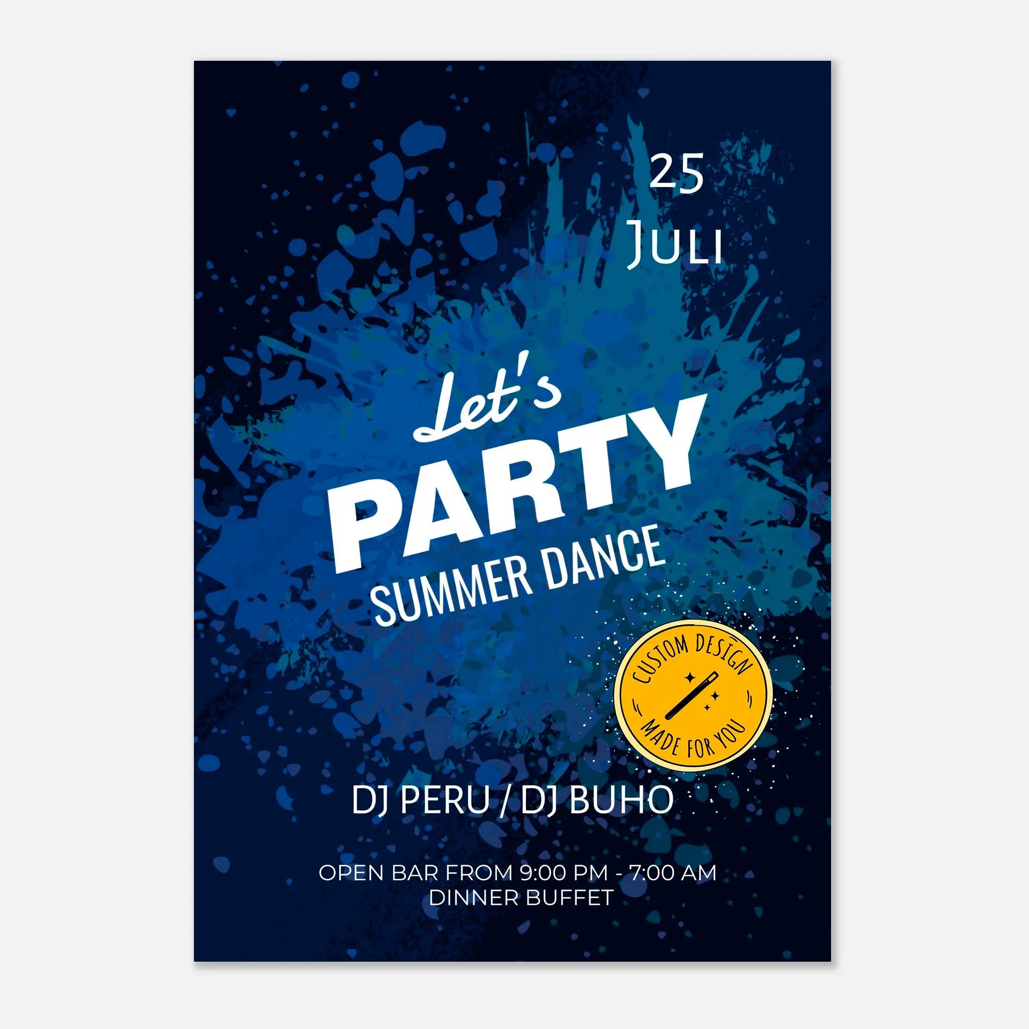 Personalisiertes Party Poster | Individuelles Event Poster mit eigenem Text – Poster for everyday use | AZIKX