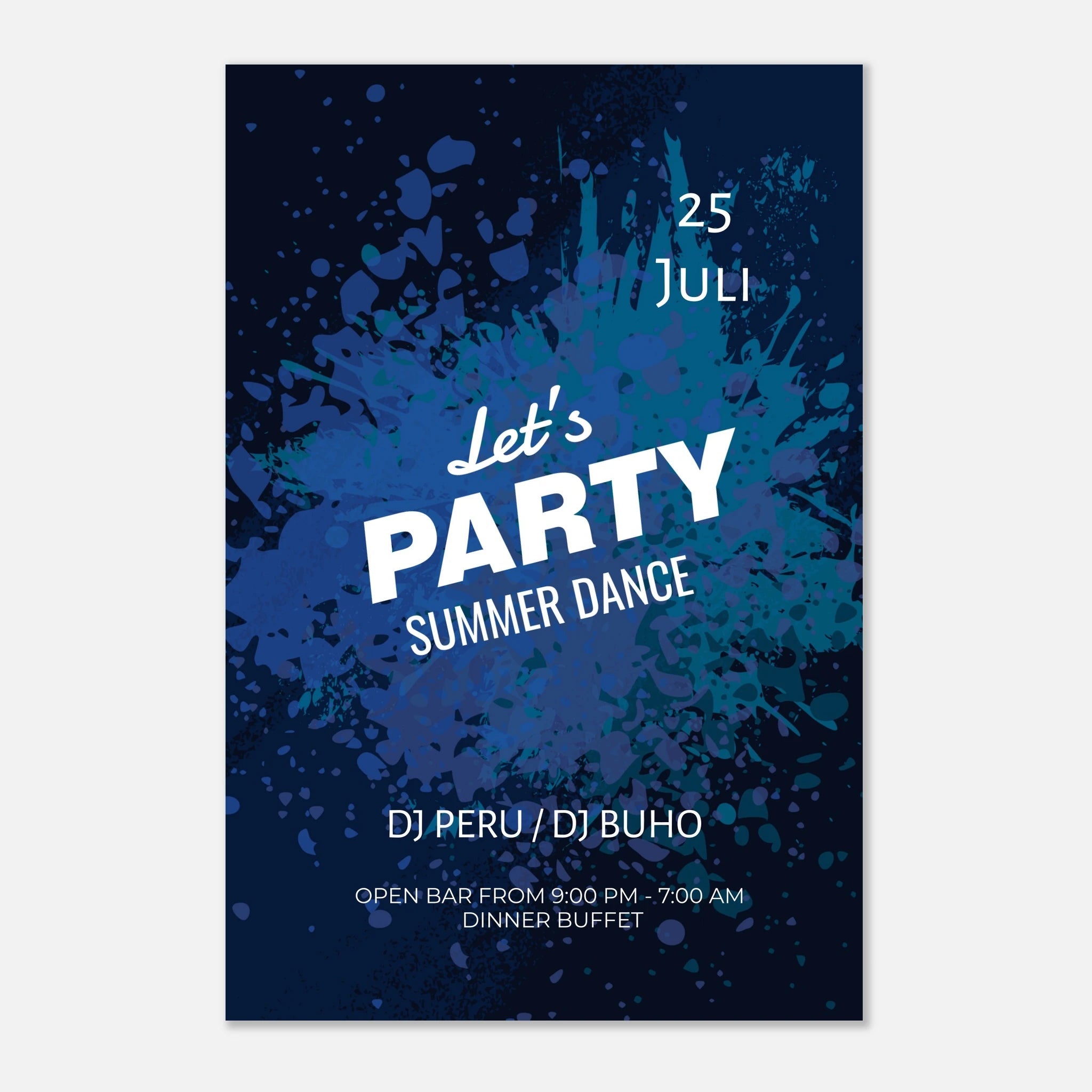 Personalisiertes Party Poster | Individuelles Event Poster mit eigenem Text – Print Material for everyday use | AZIKX