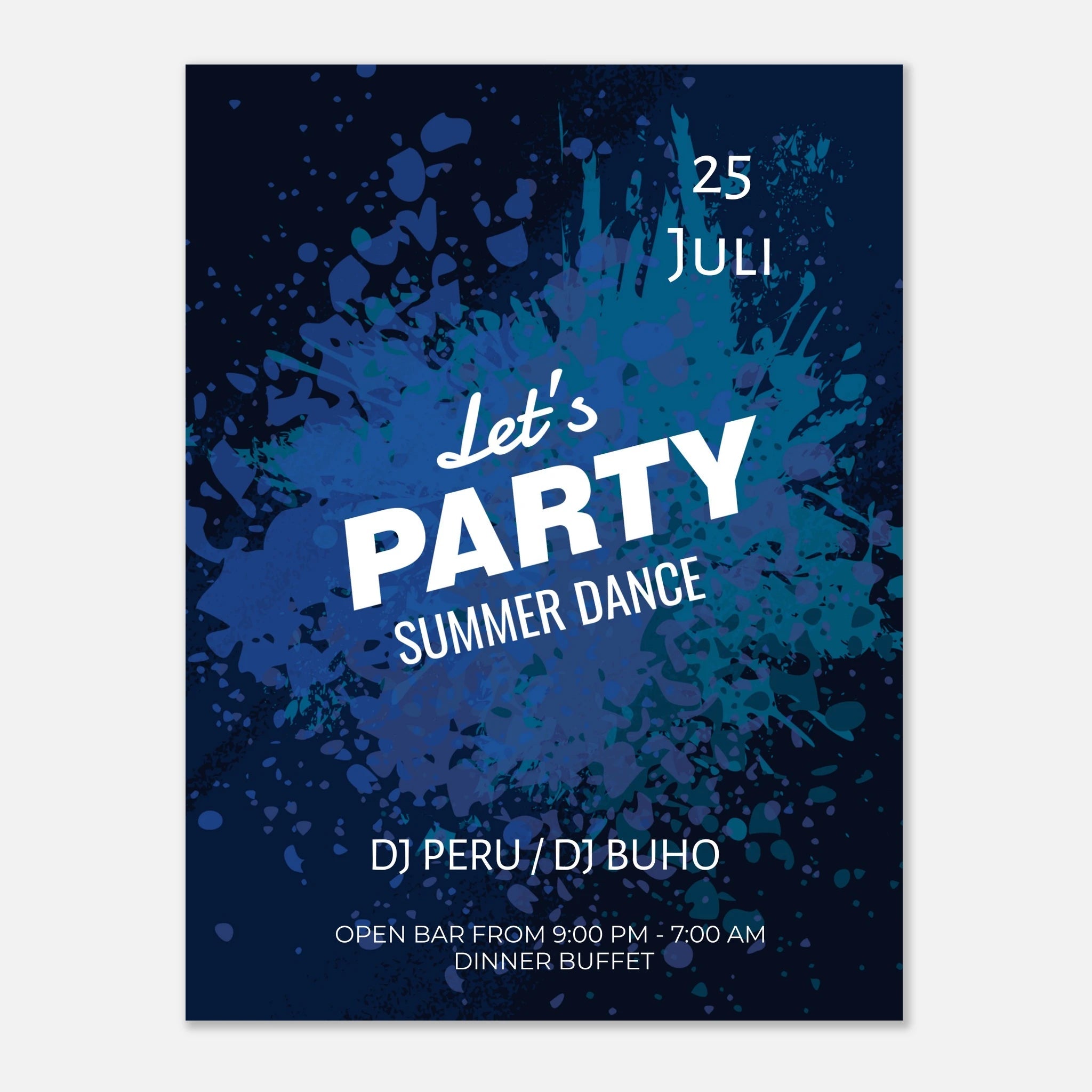 Personalisiertes Party Poster | Individuelles Event Poster mit eigenem Text – Print Material for everyday use | AZIKX