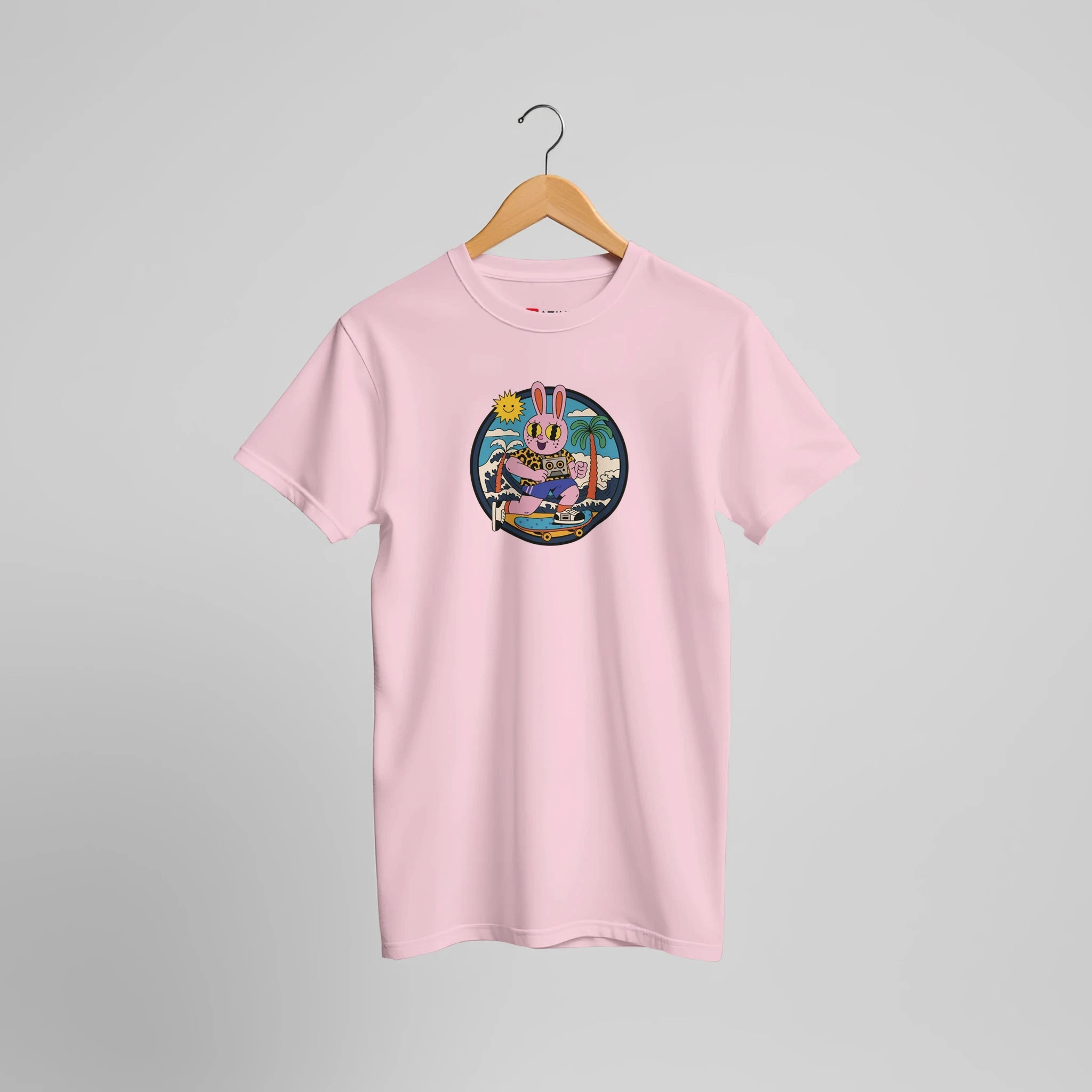 Skater - Hase Sommergefühl – Hochwertiges Baumwoll - T-Shirt mit Retro - Grafik – T-Shirt for everyday use | azikx.store