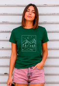 Bergmotiv T-Shirt mit Naturgrafik | Minimalistische Linienzeichnung | AZIKX