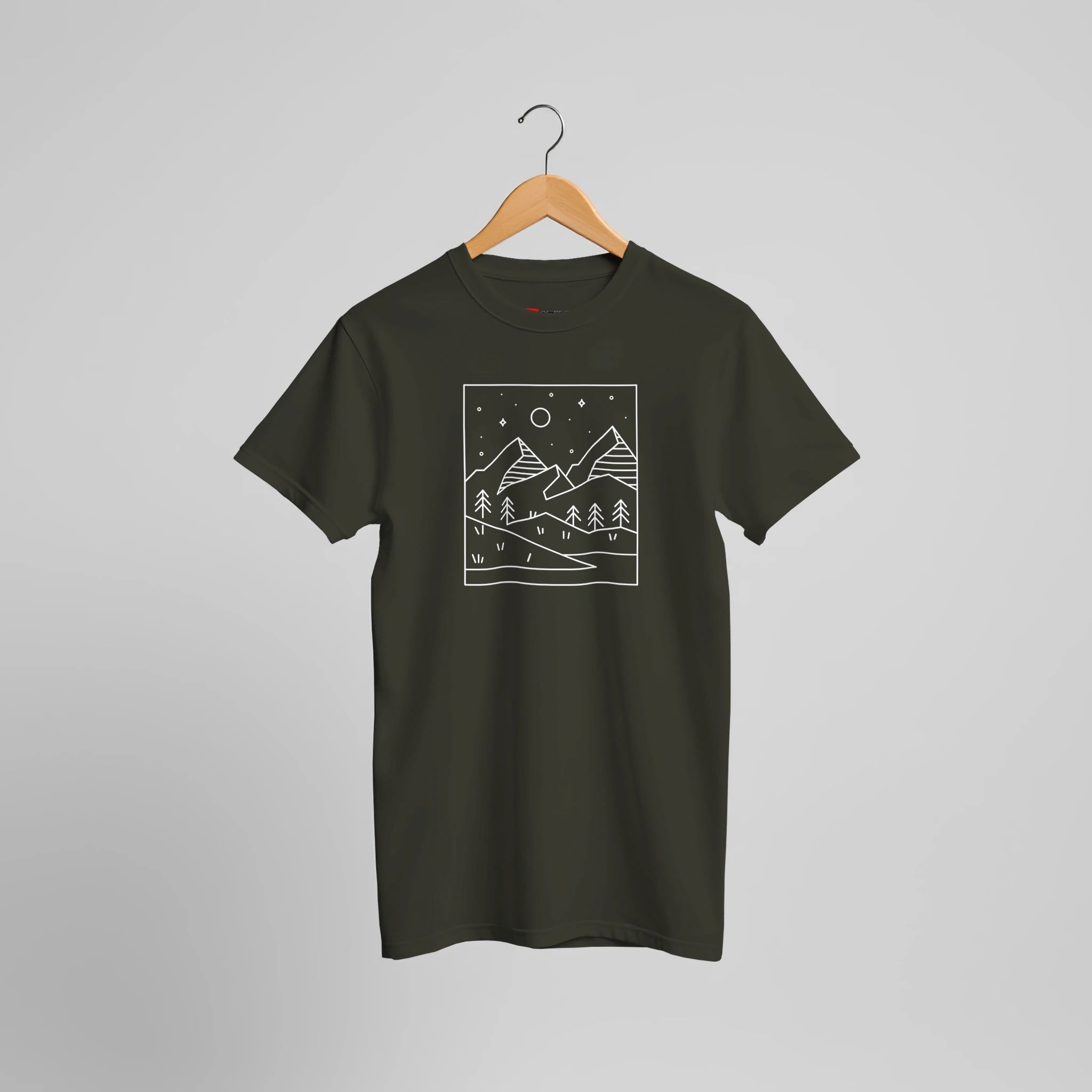 T-Shirt mit Berg - Horizont – Premium Qualität & Minimalistisches Line - Art Design – T-Shirt for everyday use | azikx.store