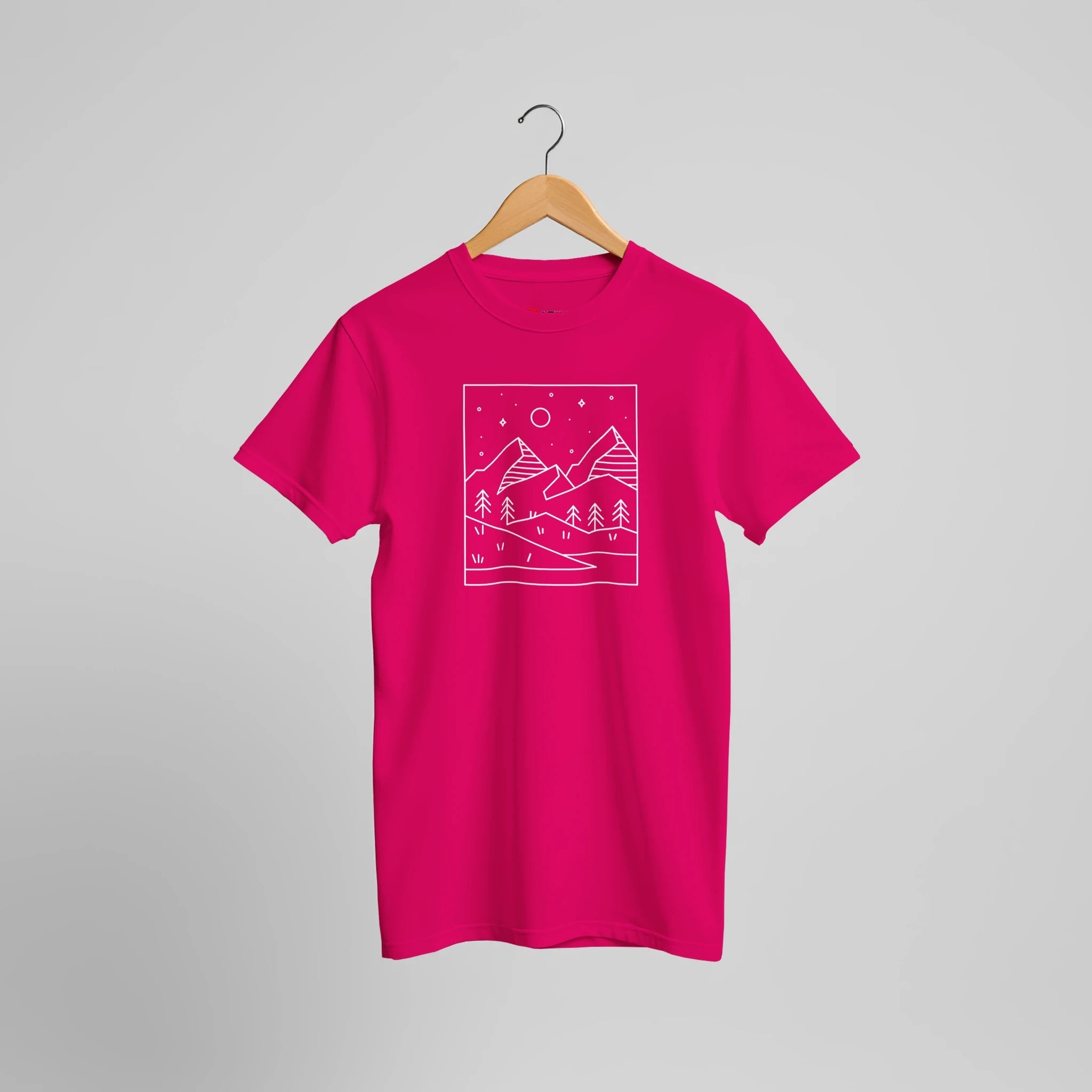 T-Shirt mit Berg - Horizont – Premium Qualität & Minimalistisches Line - Art Design – T-Shirt for everyday use | azikx.store