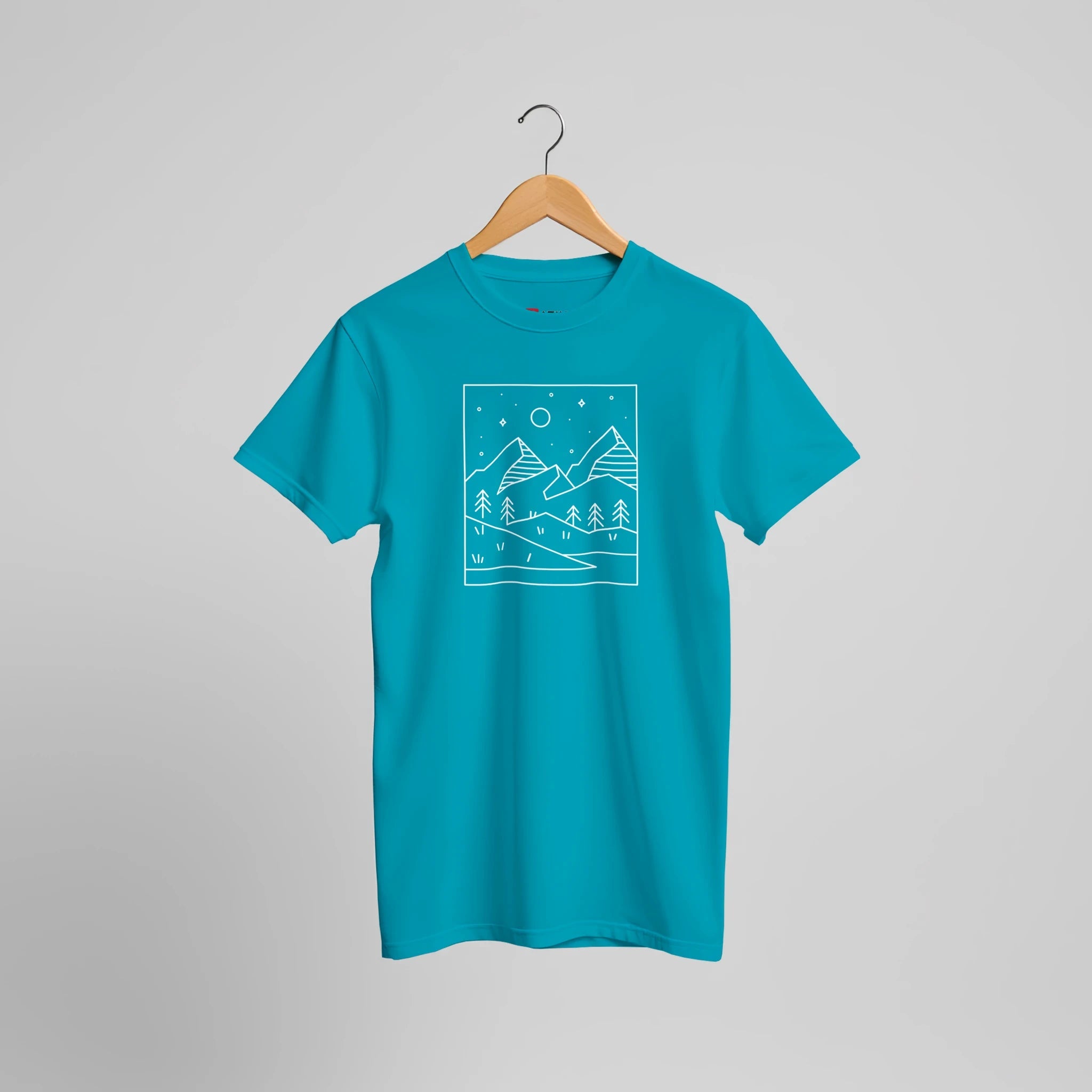 T-Shirt mit Berg - Horizont – Premium Qualität & Minimalistisches Line - Art Design – T-Shirt for everyday use | azikx.store