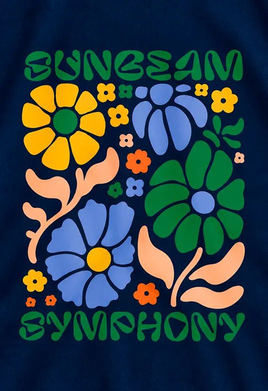 AZIKX farbenfrohes „Sunbeam Symphony“-Blumenmotiv im Retro-Stil