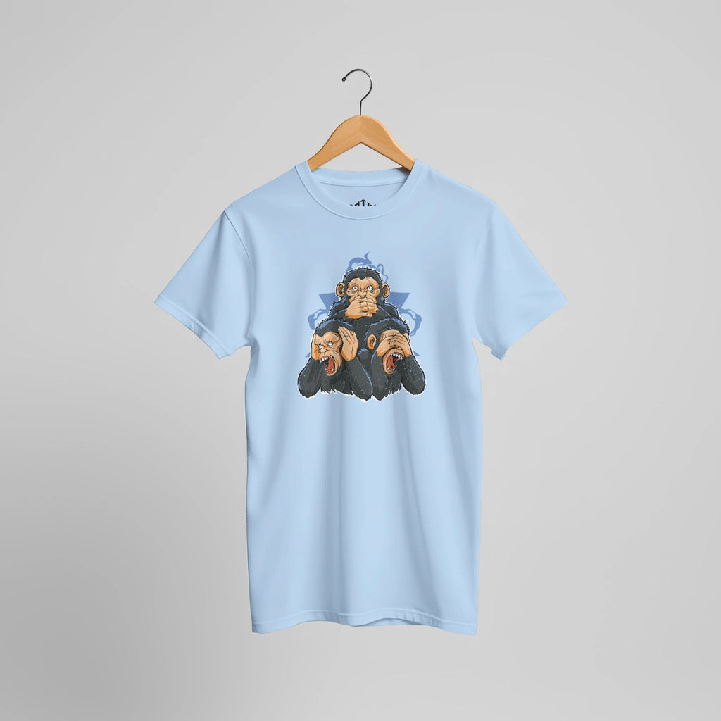 Three Wise Monkeys T-Shirt | Lustiges Affen Weisheit Statement Streetwear Design – T-Shirt for everyday use | AZIKX