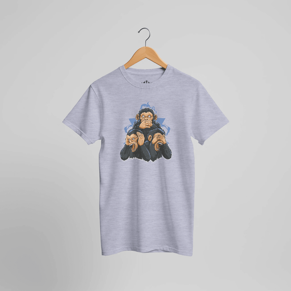 Three Wise Monkeys T-Shirt | Lustiges Affen Weisheit Statement Streetwear Design – T-Shirt for everyday use | AZIKX