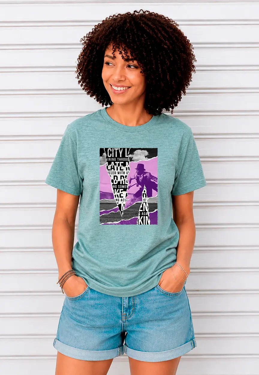 Urban Dream Runner T-Shirt | Künstlerisches Collage Streetwear Statement Design – T-Shirt for everyday use | AZIKX