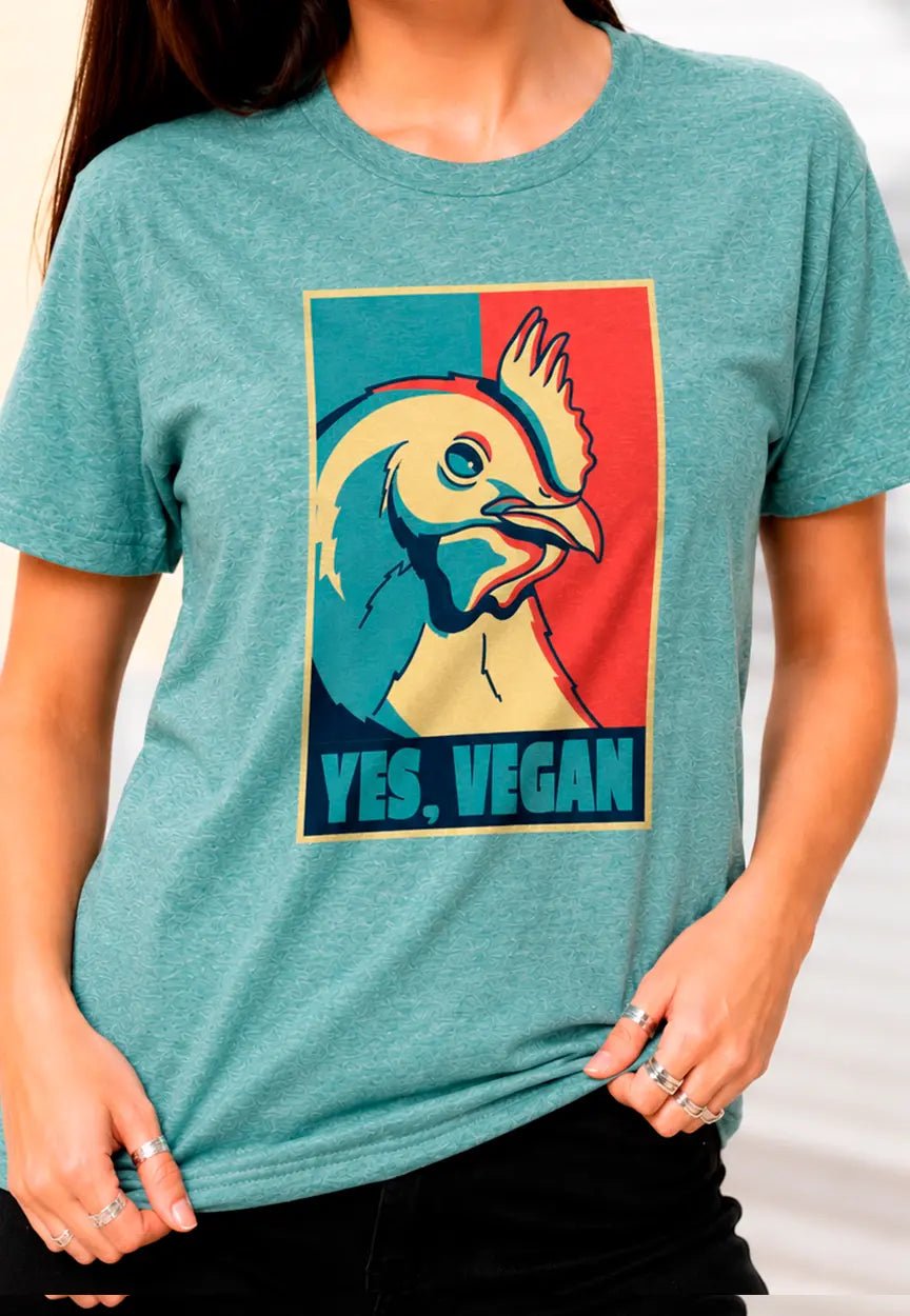 Veganes Huhn Grafik T-Shirt | Lustiges Vegetarier Retro Statement Shirt – T-Shirt for everyday use | AZIKX