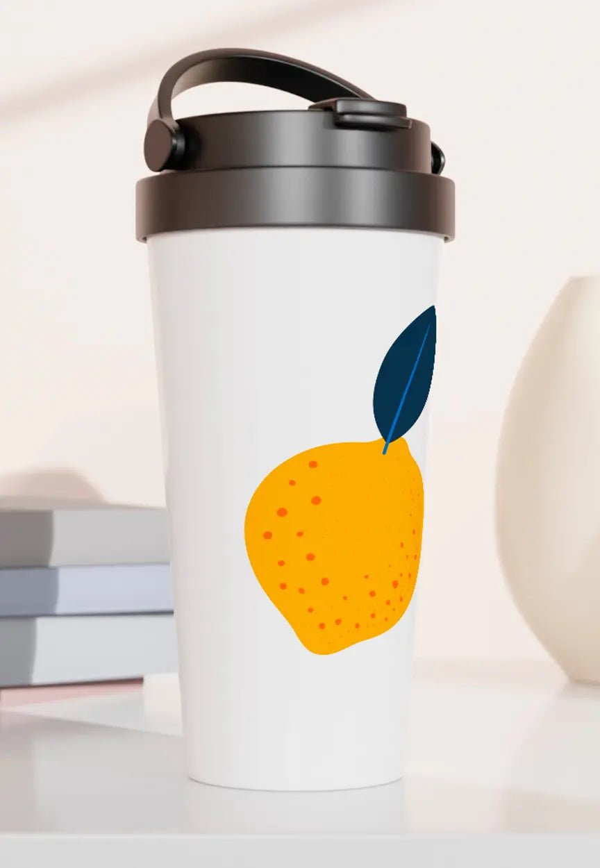 Zitronen Thermobecher – Isolierter Edelstahl Travel Mug – Print Material for everyday use | azikx.store